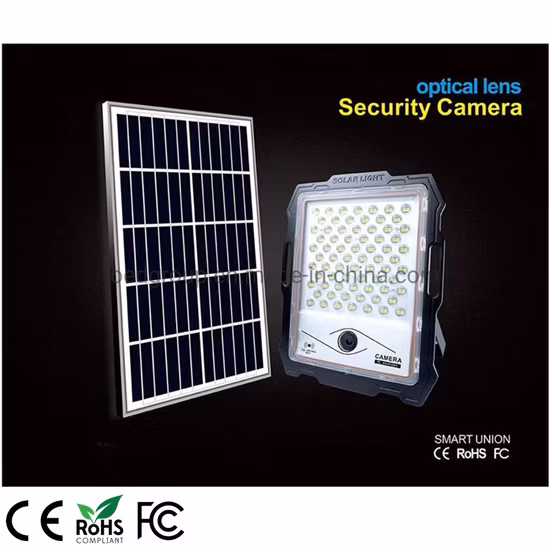 Die Cast Aluminum CCTV Security Waterproof IP67 400W Solar Surveillance Camera LED Flood Light